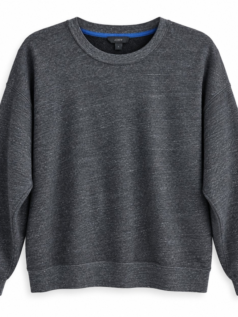 J.Crew Charcoal Heather Crewneck Sweatshirt L Minimalist Contemporary Casual